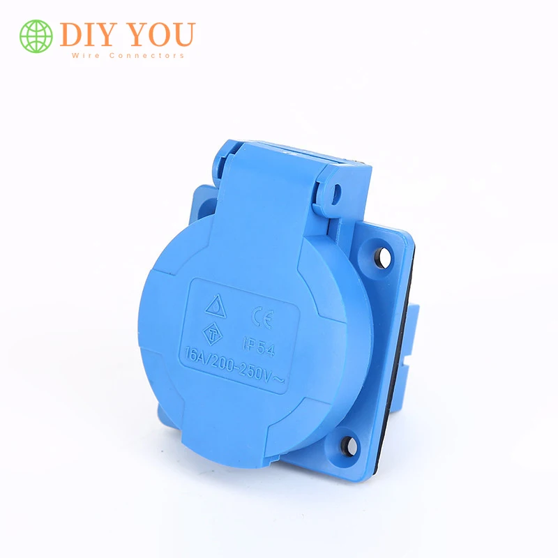 16A 220V-240V 2P+E IP44 European specifications air conditioning Industrial Plug Socket for cable Electric Power Connector