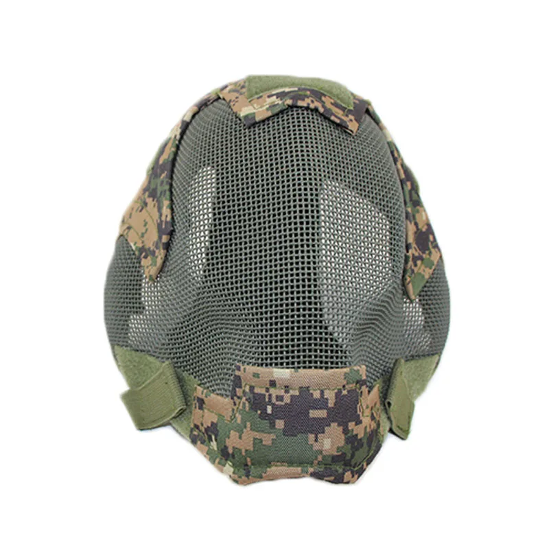  Airsoft Mask Full Face Mask War Game Steel Mesh Protective Mask Full Head Protection Paintball Gear Equipment