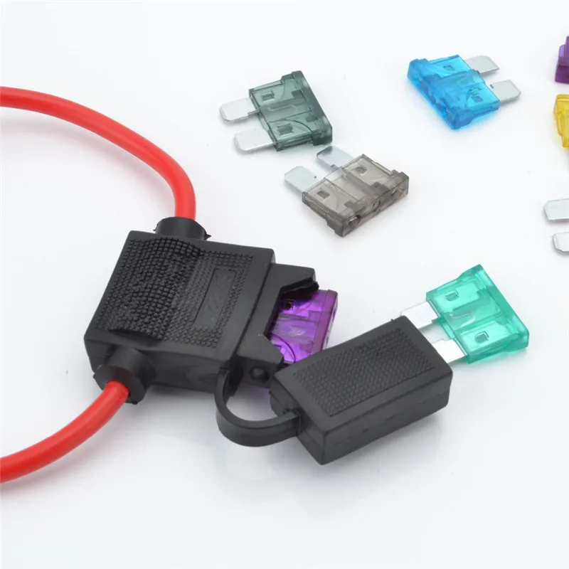 Medium Car Waterproof Fuse Holder Socket 3A 5A 7.5A 10A 15A 20A 25A 30A 35A 40A Auto Motorcycle Motorbike Blade Fuse