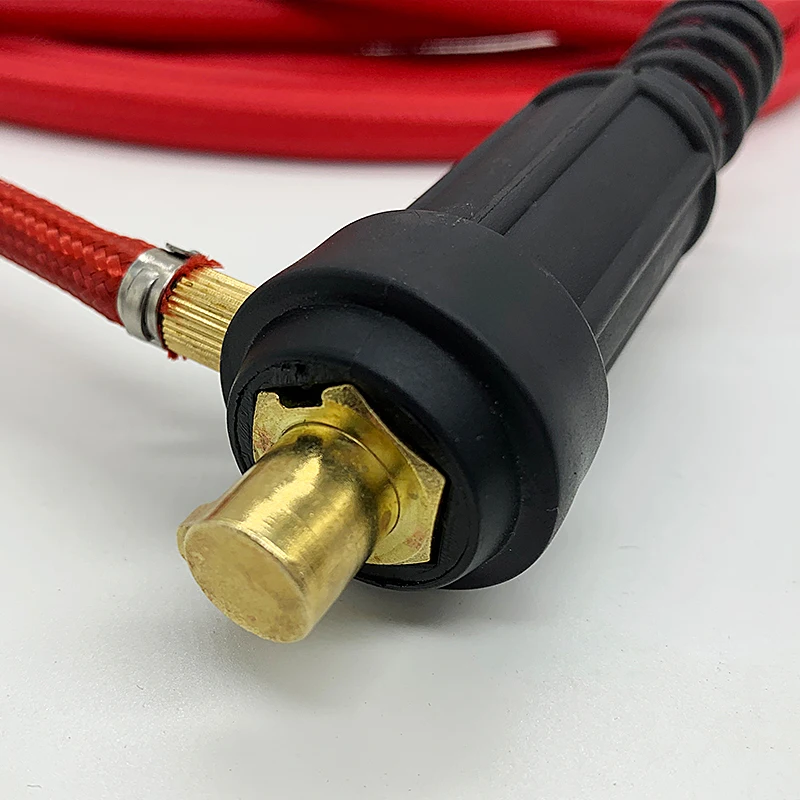 Imagem -04 - Pistola de Soldadura Tig Refrigerada a ar Trançada de Mangueira Super Macia Vermelha Tocha Tig Completa Conector de 4m Wp9 Wp9v Wp9fv Wp9f Conector 3550