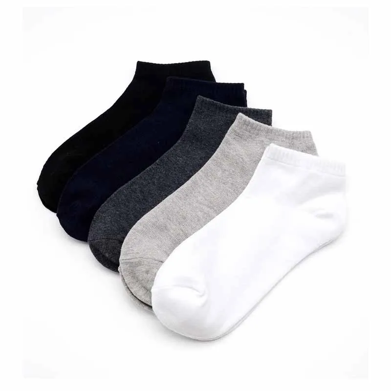 Oversize Men\'s Socks Cotton Plus Size Solid Color Men Business Casual Short Ankle Sock Black White Gray Summer Calcetines Hombre