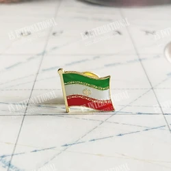 Iran National Flag Crystal Epoxy Metal Enamel Badge Brooch Collection Souvenir Gifts Lapel Pins Accessories Size1.6*1.9cm