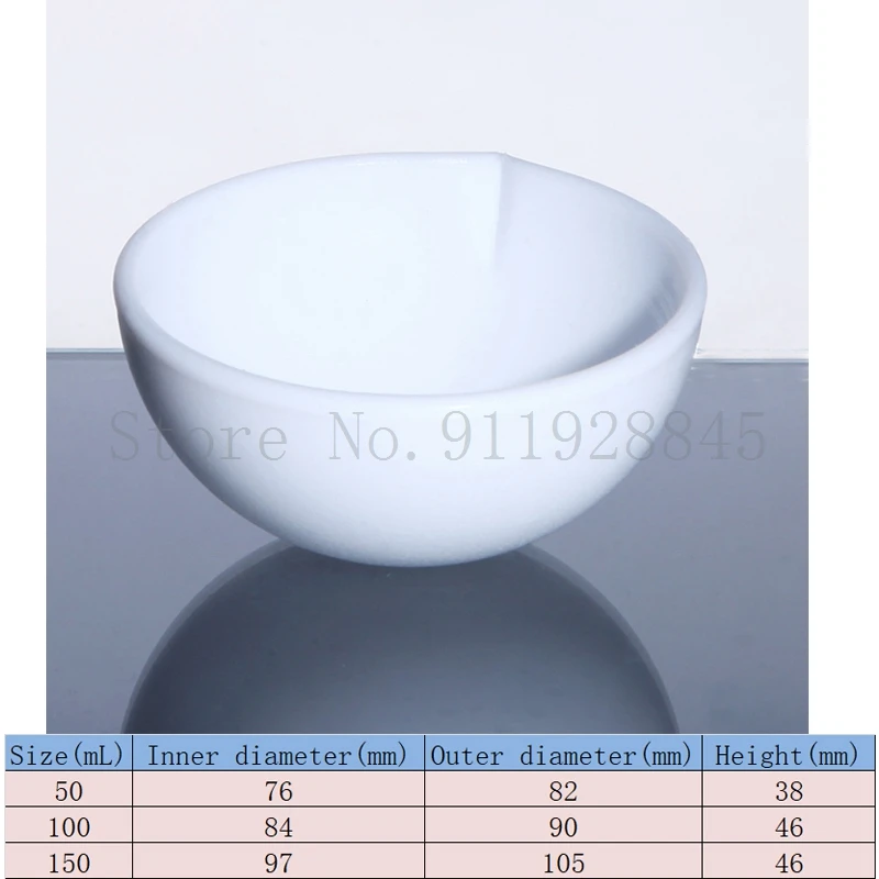 Lab Ptfe Verdamper Ronde Bodem Plastic Polytef Indampschaal 50 100 150Ml Boot Laboratorium Apparatuur
