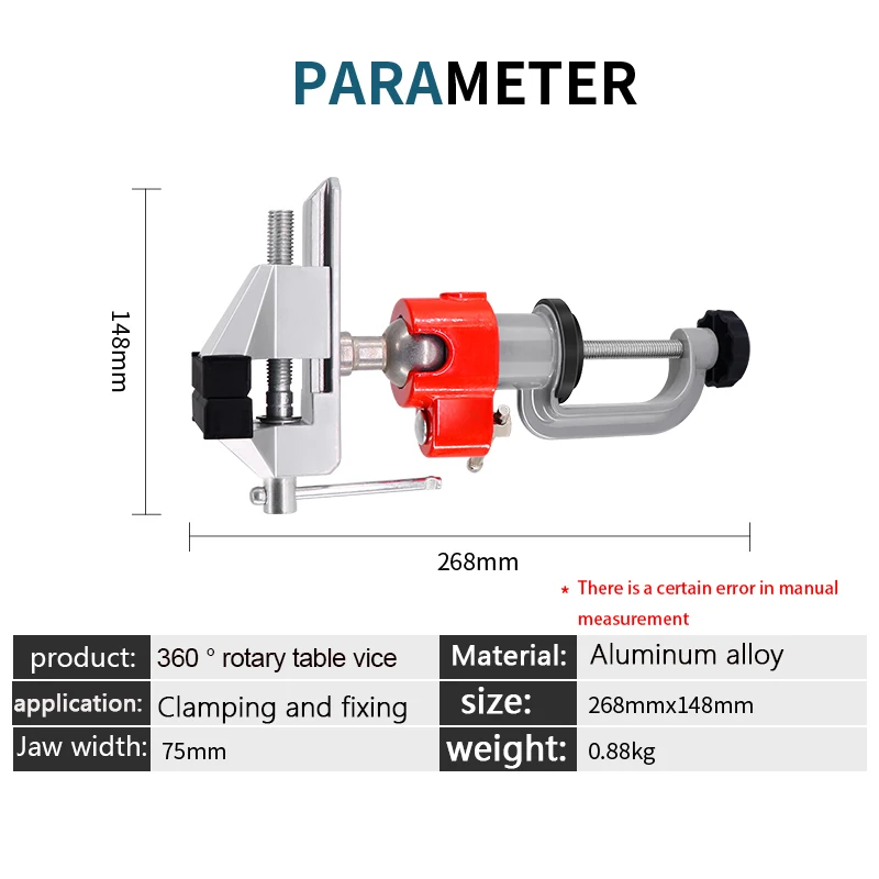 AOBEN Aluminium Alloy Bench Vise Table 360 Degree Rotary Table Clamp Multifunctiona DIY Fixed Repair Hobby Woodworking Tool