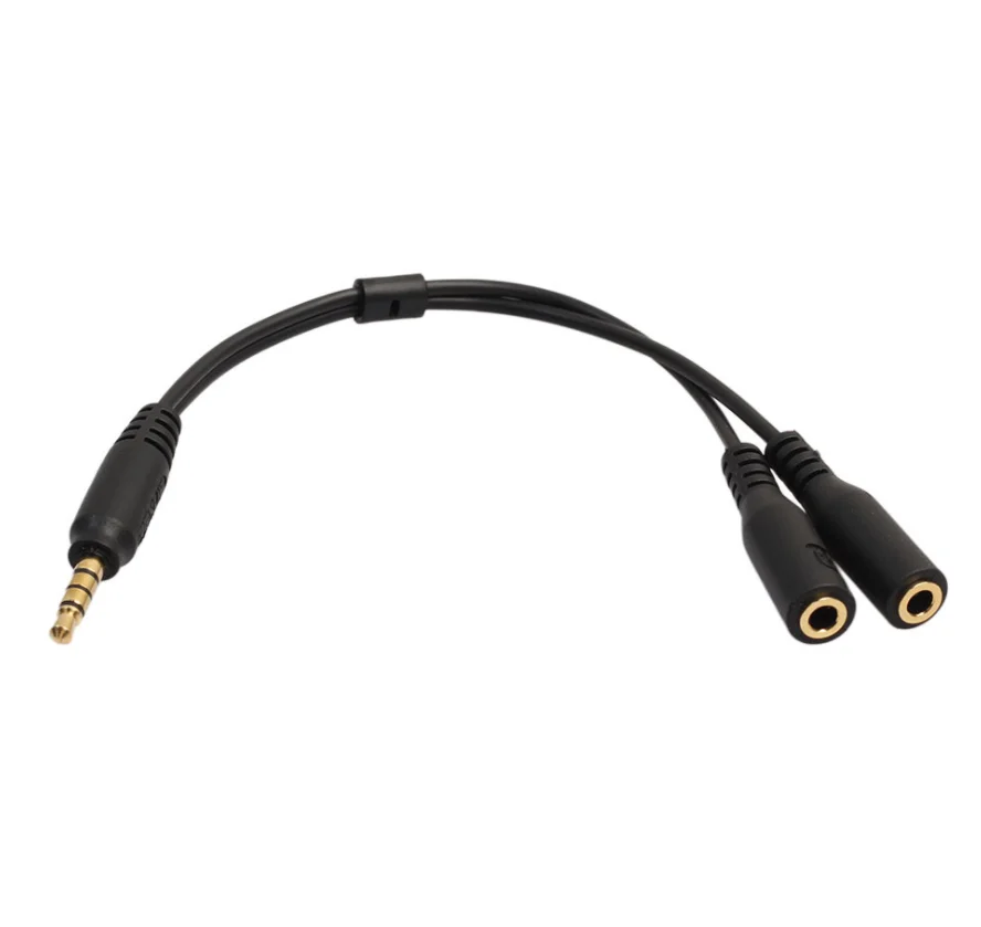 20cm Universal 3.5mm Jack One-In-Two Headset PC Adapter Cable Stereo Headphone Mic Audio Y Splitter Extension Adapter Cable Cord