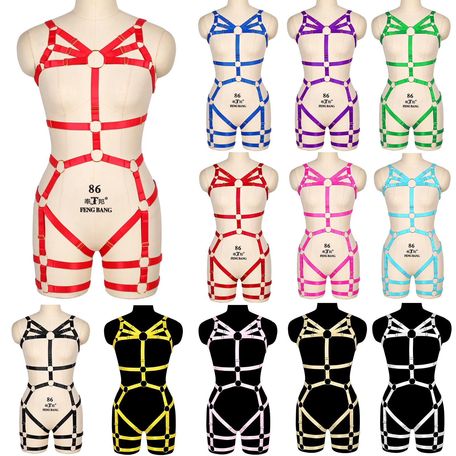 

Women Body Harness Cage Underwear Set Goth Sexy Bondage Chest Sculpting Straps Garter Belt Punk Club Rave Lingerie Suspenders