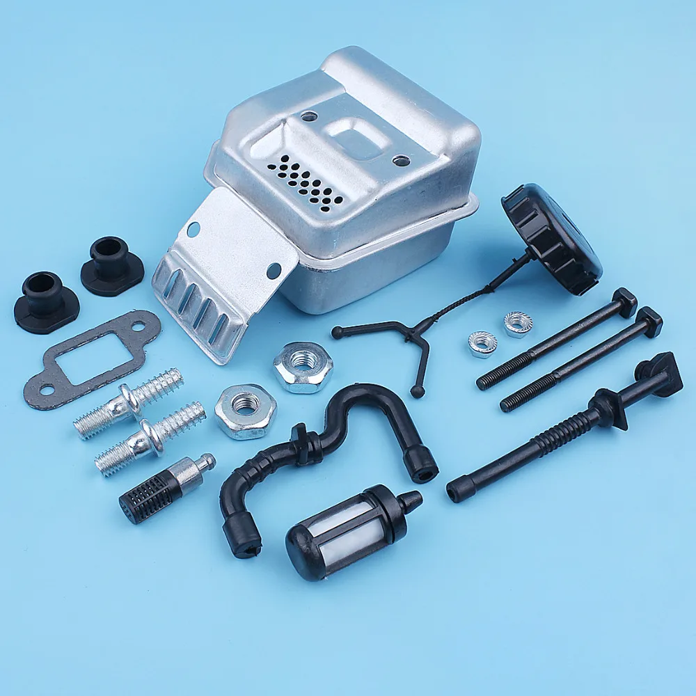Imagem -06 - Silenciador do Escape Kit Silenciador para Stihl 018 Ms180 017 Ms170 ms 180 170 Ms180c Ms170c Motosserra Barra Parafuso Prisioneiro Porca Combustível Filtro de Óleo Linha