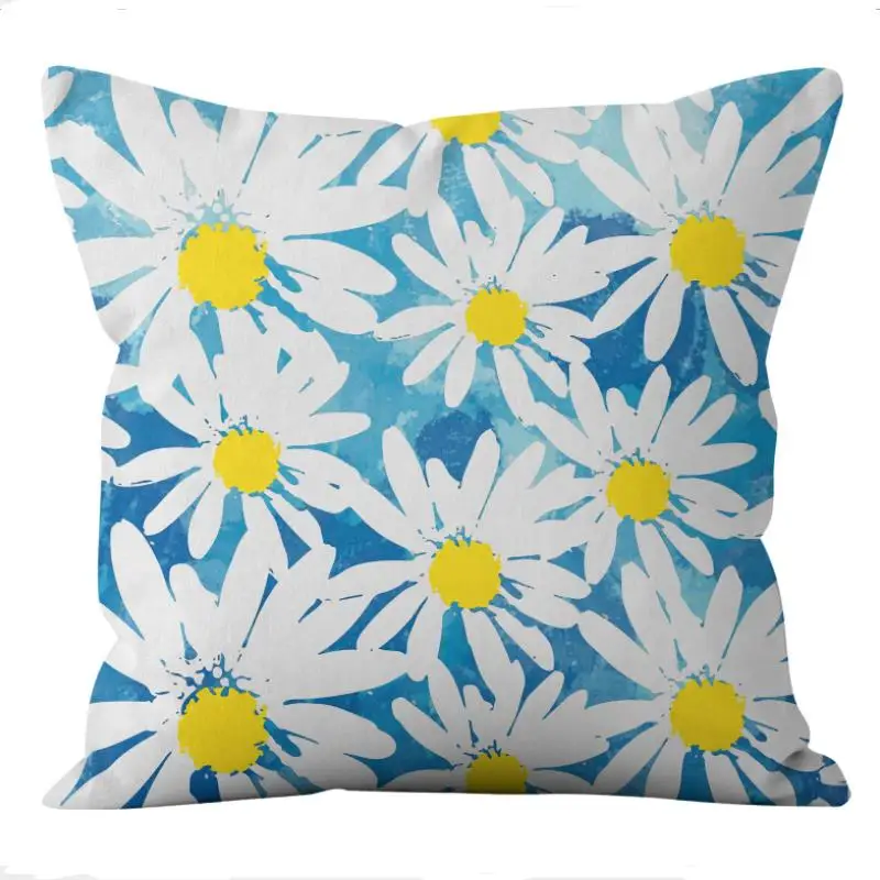 Sunflower Cushion Cover 45*45cm linen Flower Pillow cover Decorative Pillows for Sofa/Car Throw Pillows Pillowcase