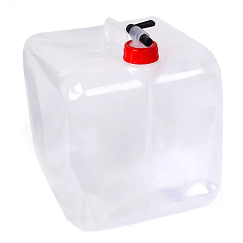 Outdoor folding drinking bucket 10L camping portable large-capacity car  kettle water tool four-corner  bag