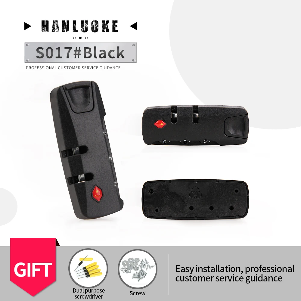 HANLUOKE s017 Travel Trolley Luggage Combination Lock Accessories  Customs Fixed Lock Buckle Universal