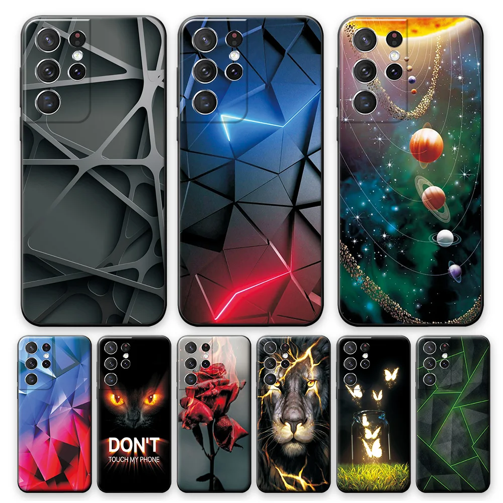 For Samsung Galaxy S21 Ultra Case Cover For Samsung S21 Ultra Soft Silicone Fashion TPU Case For Samsung S21 Ultra Etui Bumper