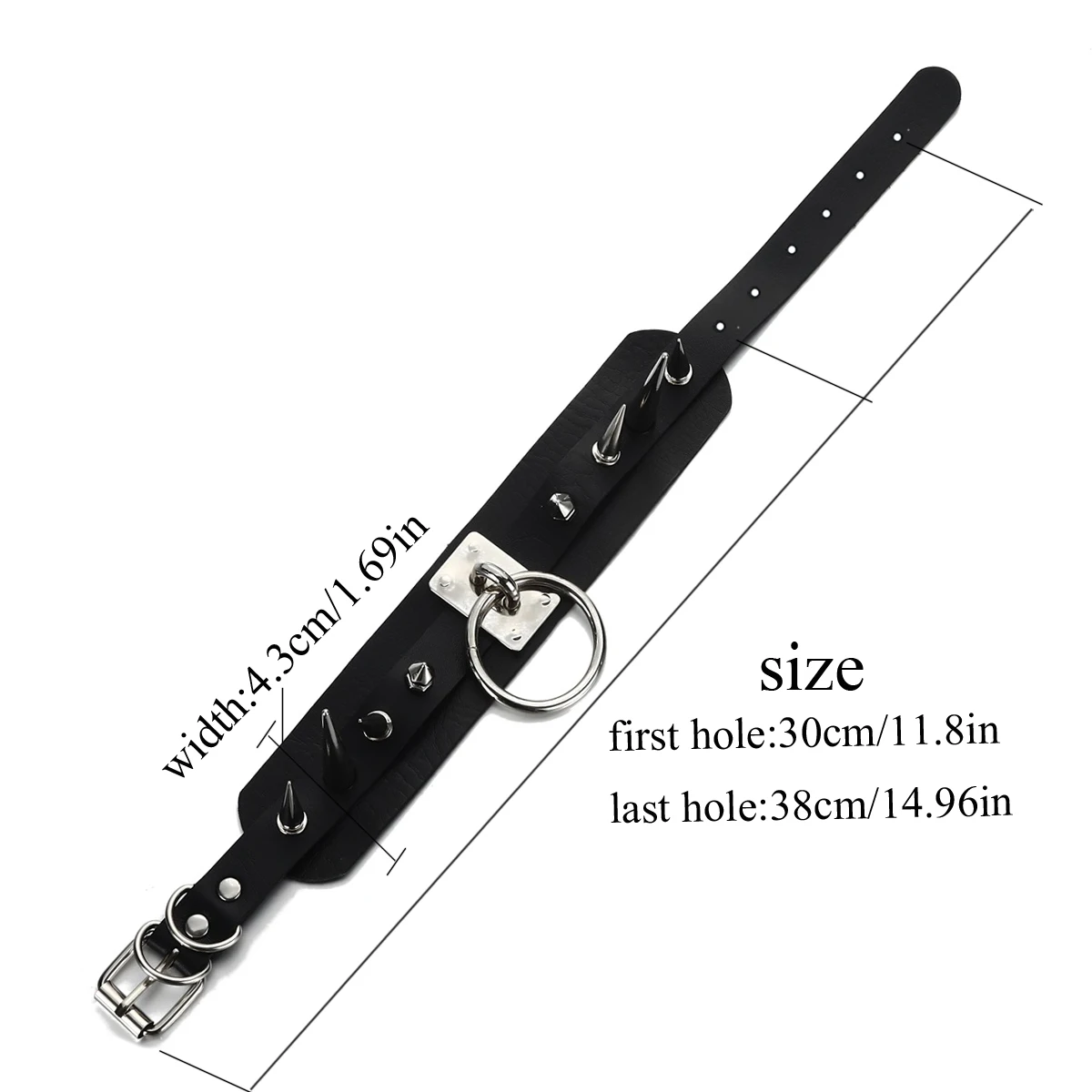 Goth Spike Choker Collar  Black Pu Leather Gothic Accessories Woman Punk Chocker Emo Cosplay Jewelry