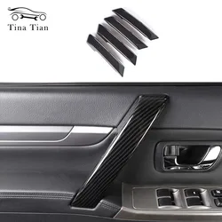 4 pieces  for Mitsubishi PAJERO 2007 -2019 Auto parts Carbon Fiber Color Side Door Handle Cover