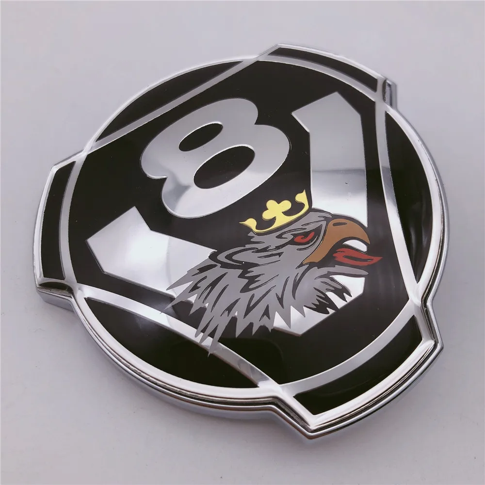 1PC Black Custom V8 For Swedish Truck Front Grill Grille Emblem Hood Badge Decal