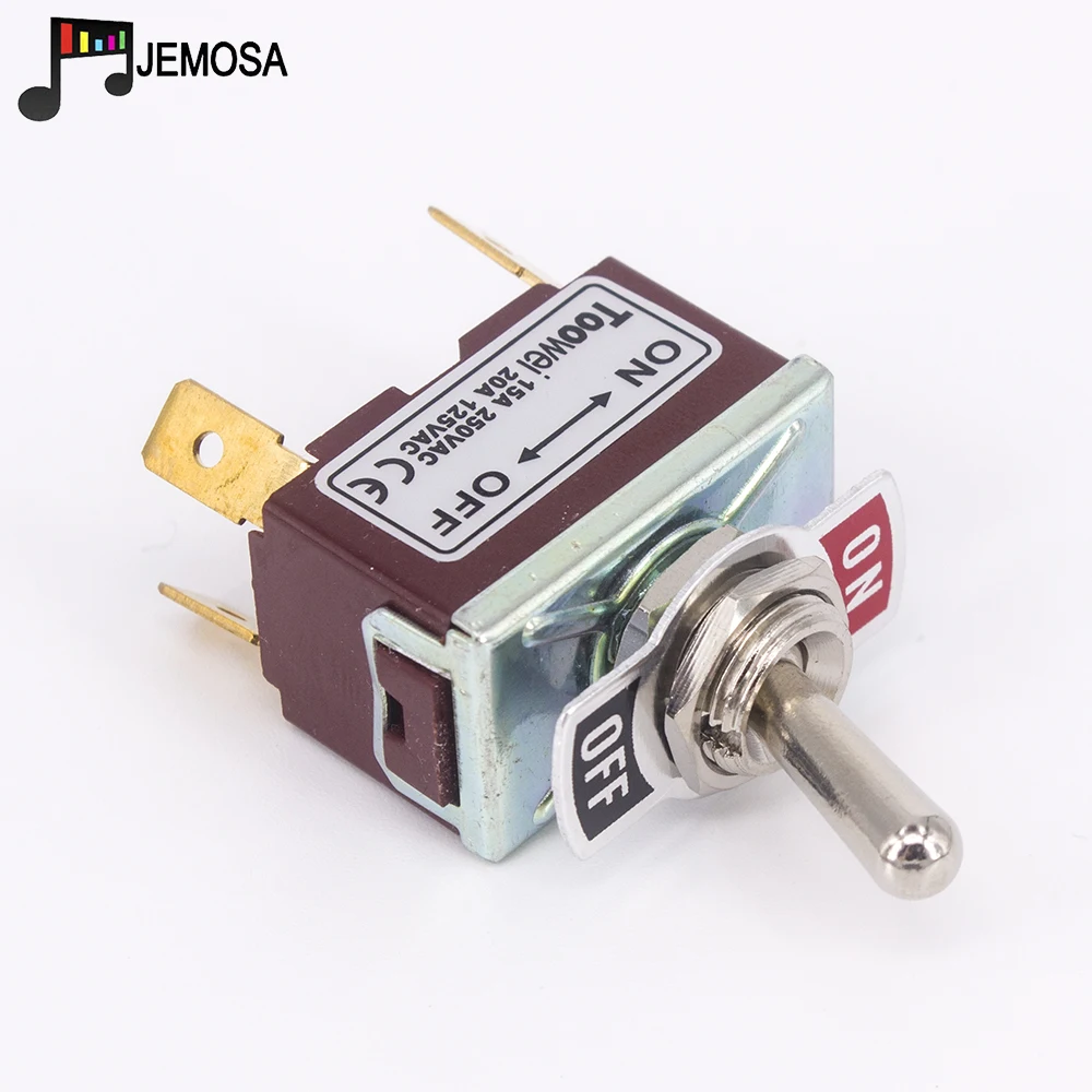 Toowei-Interruptor de palanca de 4 pines, interruptor basculante de encendido y apagado de 15A, 250V/ 20A, 125V SPST, orificio de montaje de 12mm, contacto Scraw, 1 unidad