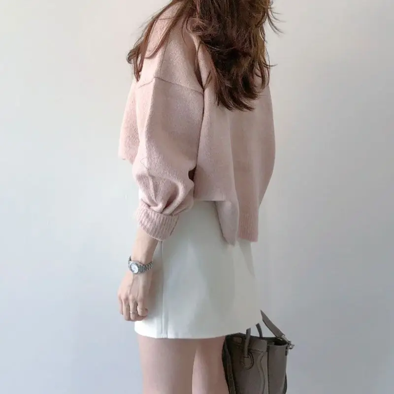 

Skirts Women Fashion White Faldas Femme Summer High Waist Slim Ulzzang Solid Office Lady Tender Cozy All-match Leisure Popular