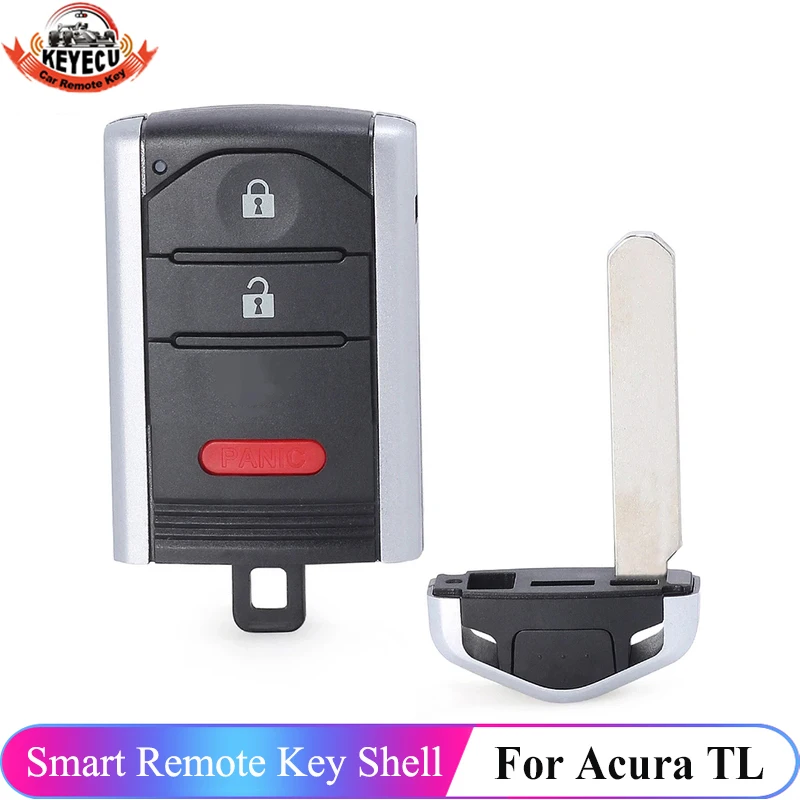 

KEYECU 2+1 / 3 Button Smart Remote Shell Fob For Acura TL RDX ILX ZDX 2009 2010 2011 2012 2013 2014 2015 Car Key Case