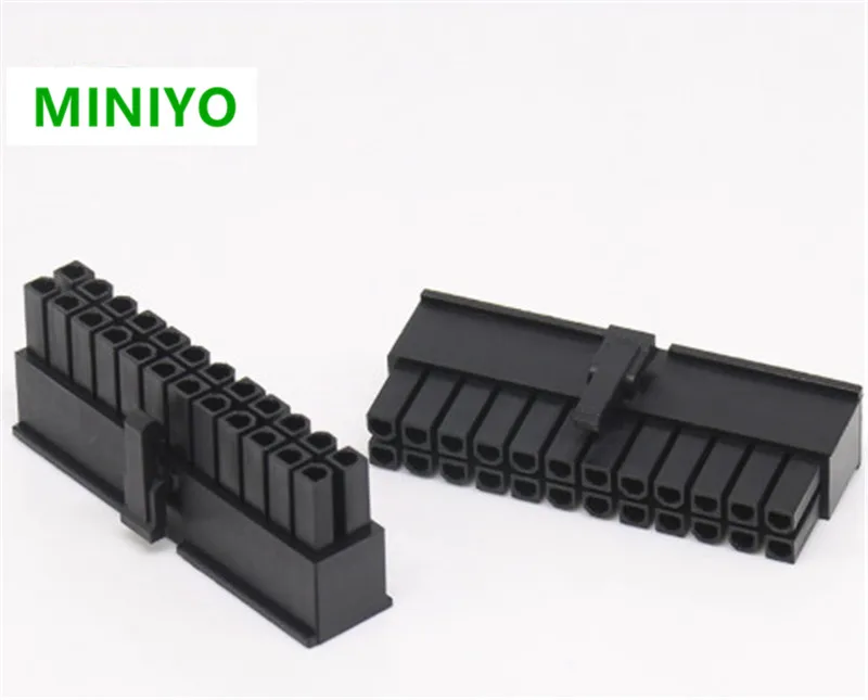 

30PCS/1LOT 5557 4.2mm black 24P 24PIN male for PC computer ATX motherboard power connector plastic shell Housing