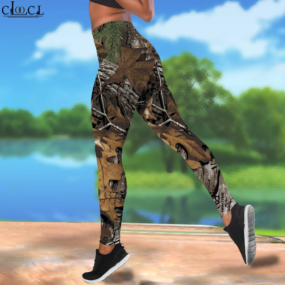 CLOOCL Women Leggings Camouflage Hunting Printed High Waist Elasticity Legging Female for Outdoor Street Casual Jogging Pants