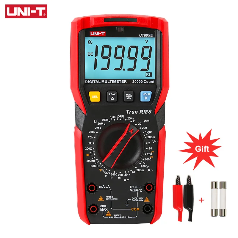 

UNI-T UT89XE Professional Digital Multimeter Tester True RMS AC/DC Voltage Current Temperature Meter Electrical Instruments