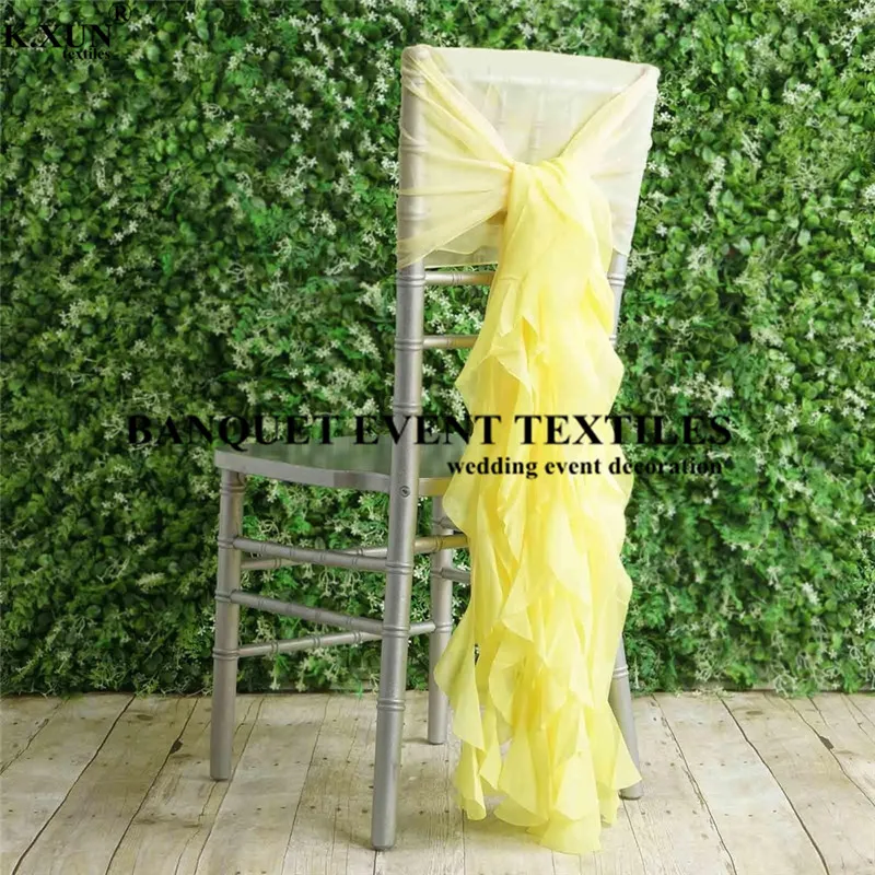 Wholesale Price Chiffon Chiavari Chair Cover Wedding Chair Cap Hood For Event Party Banquet Decoration