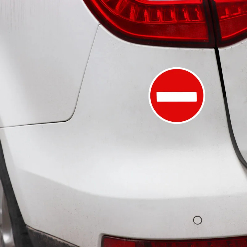 12x12cm Pay Attention To Traffic Safety Warning Signs Car Sticker Auto Bumper Decoration Accessories PVC Waterproof Decal 1 Pcs