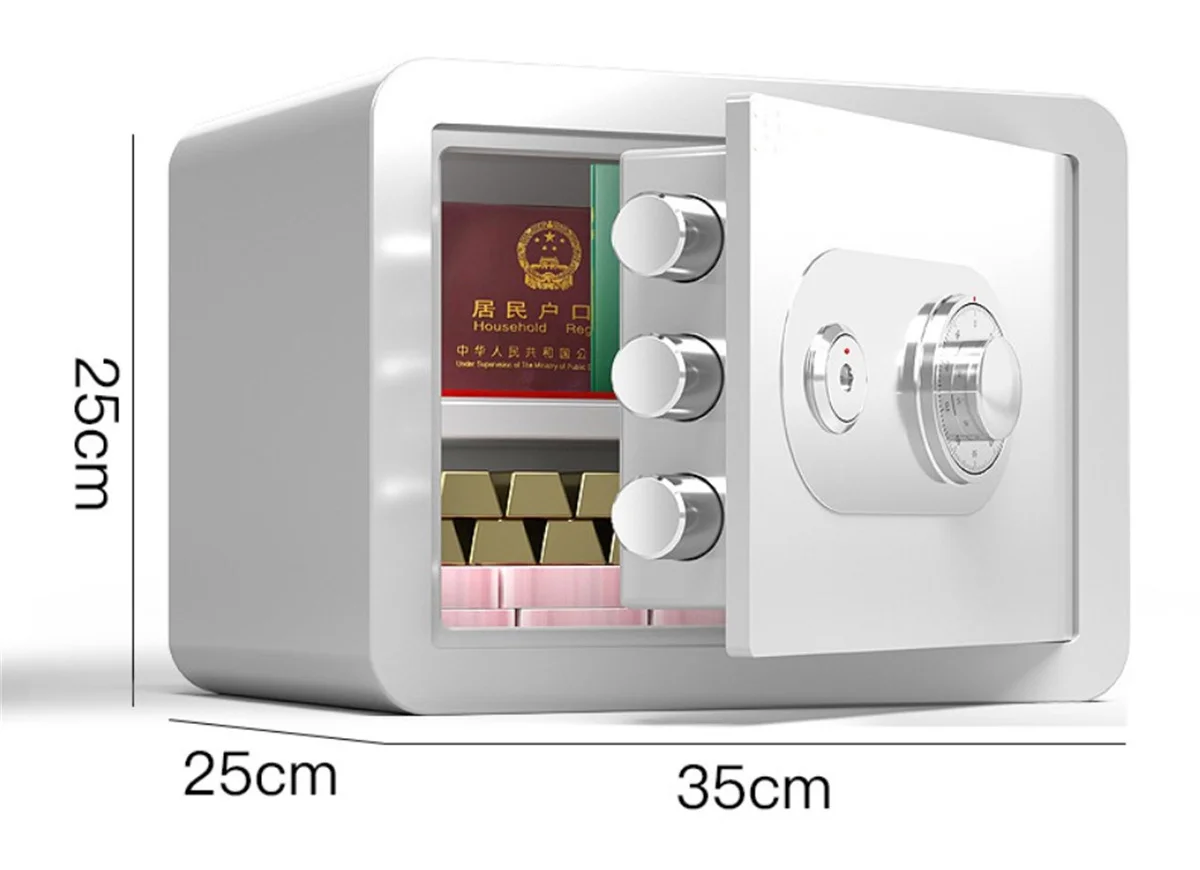 Safe Box  Mechanical Safe Household Mini All-steel Office Safe Deposit Box with Mechanical Password