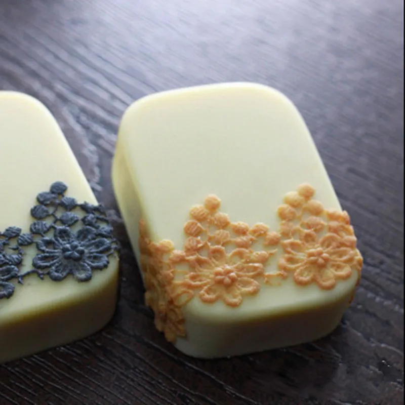 Silikonowe koronki foremka do mydła mydło żywiczne Making formy Handmade Diy mydło świeca aromatyczne formy kamienne bomba kąpielowa kremówka ciasto