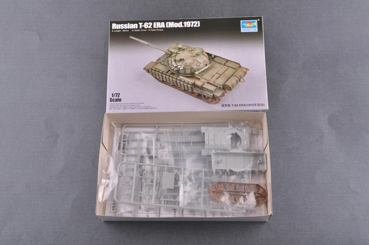 Trumpeter 07149 1/72 Scale Russian T-62 ERA Mod.1972 Medium Tank Children Handmade Hobby Toy Plastic Assembly Building Model Kit