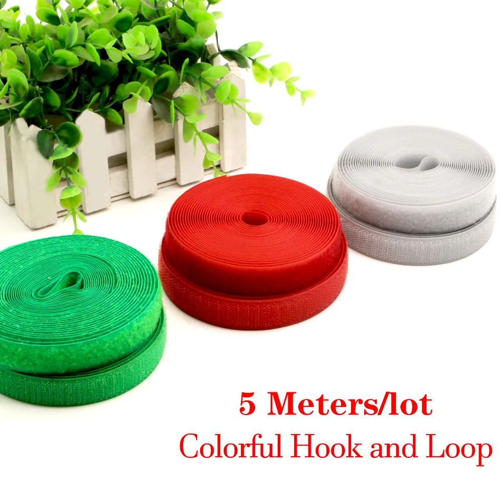 

5 Meters/Lot 20mm Colorful Fastener Tape Hook and Loop Tape Cable Ties Sewing Accessories