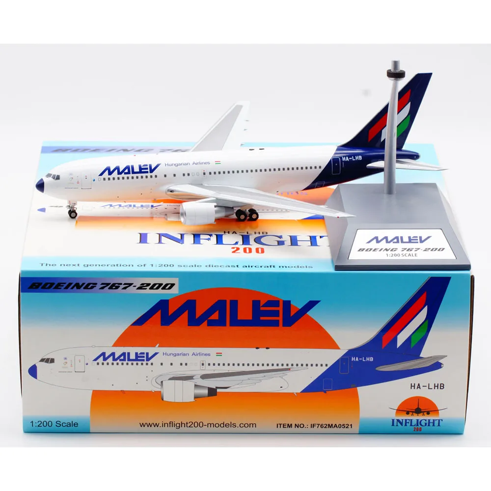 1:200 Alloy Collectible Plane Gift INFLIGHT IF762MA0521 MALEV Hungarian Airlines Boeing B767-200 Diecast Aircraft Model HA-LHB