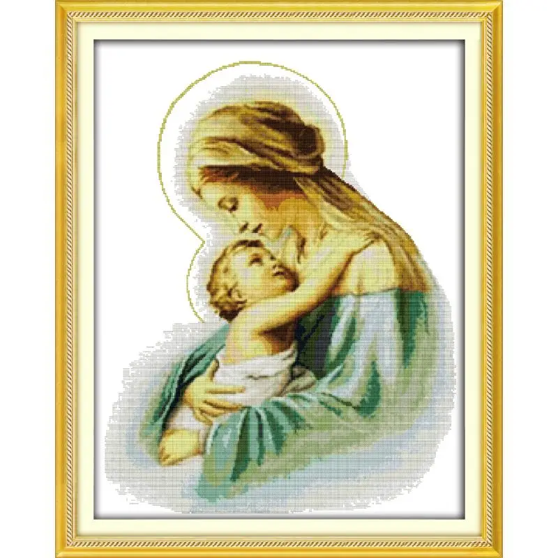 Madonna col Bambino di Modello di serie Count Punto Croce Kit 11CT 14CT Cucito Ricamo Carattere Religioso Pittura Decorativa