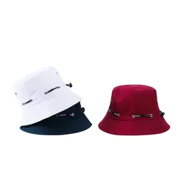 2019 Adjustable Cord Buckle Cotton Bucket Hat Fisherman Hat Outdoor Travel Hat Sun Cap Hats for Men and Women 249