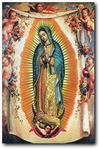 

Our Lady of Guadalupe Wall Decor Virgin Mary Picture Angels Art Print Poster