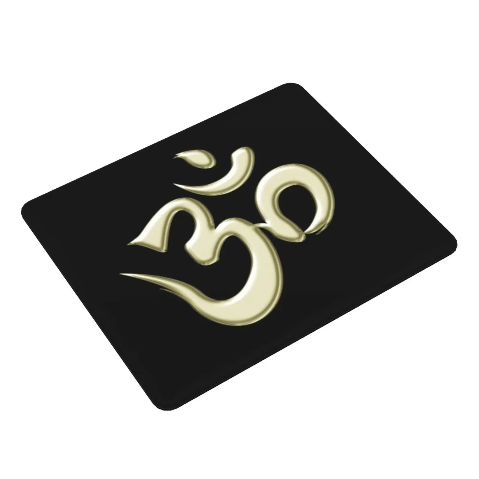 Golden Holy Om Mouse Pad DIY Print Cushion Om Mantra Buddhism Hinduism Buddhist Hindu Spirituality Spiritually