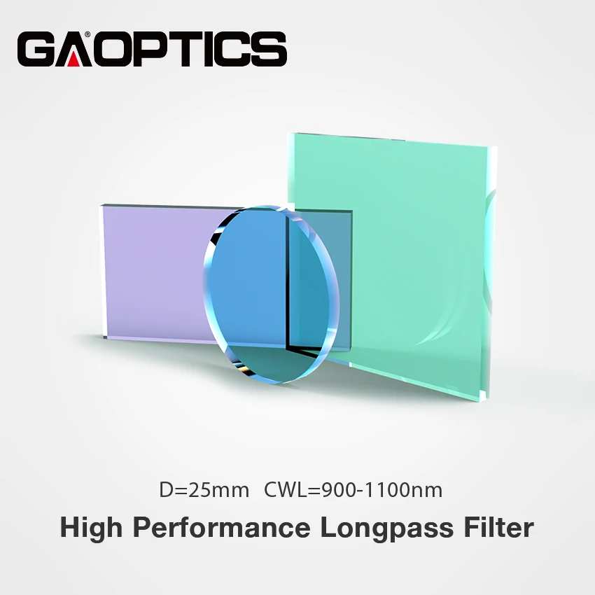 High Quality Dia 25mm Fused Silica Glass Longpass Filters Cut Off Band From 900-1100nm