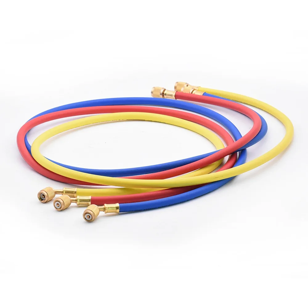 2m Air Conditioning Fluoride Tube 800PSI Conditioner Refrigerant Manifold 1/4 Inch Air Condition Hose for R134a R12 R22