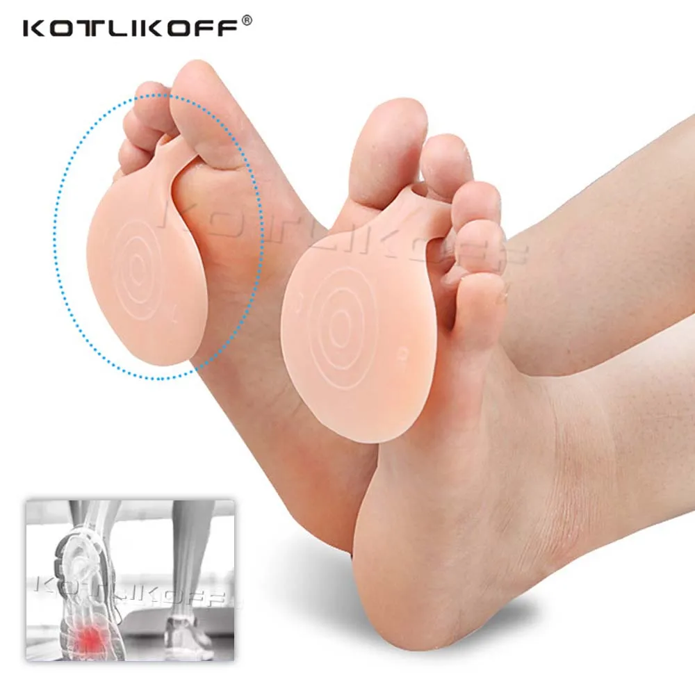 Silicone Gel Insoles Pads Cushions Forefoot Pain Support Front Feet Care Heel Shoes Slip Resistant Pads Washable Non-slip Insert