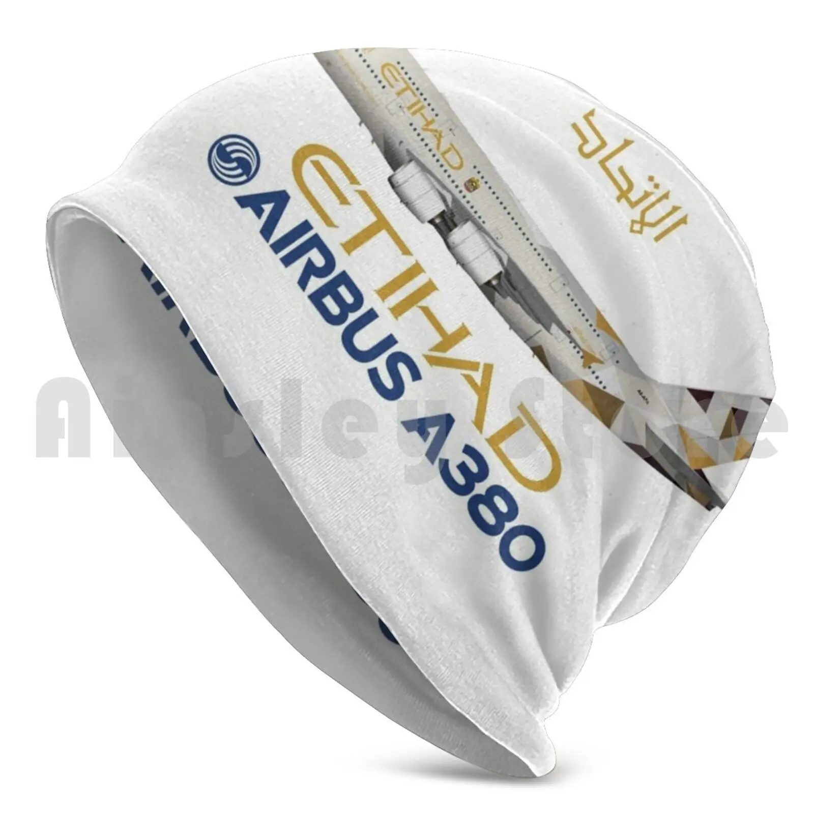 Illustration Of Etihad Airways Airbus A380 Beanies Knit Hat Hip Hop Airbus A380 Airbus A380 A380 Airbus Etihad Airways