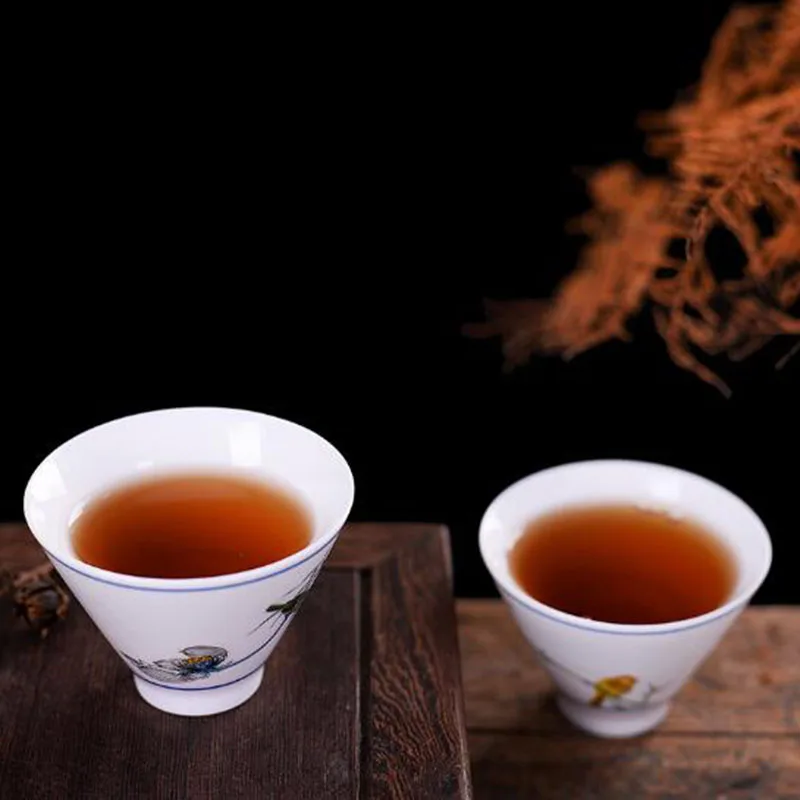 10pcs/set Chinese Tea Bowl Kitchen Drinkware Tea Culture Ceremony White PorcelaIn Teacup Kungfu Tea Cup Set Handmade Crafts