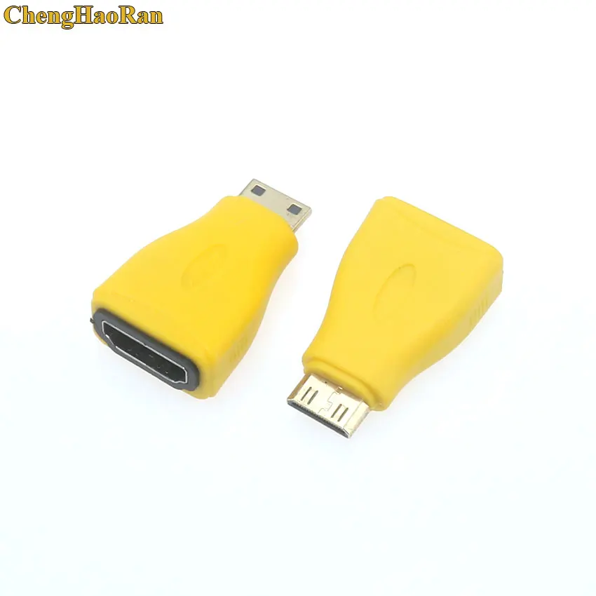 ChengHaoRan 1pcs Gold-Plated Mini Male HDMI To Standard HDMI Female Extension Adapter Female To Male F-M HDMI Converter