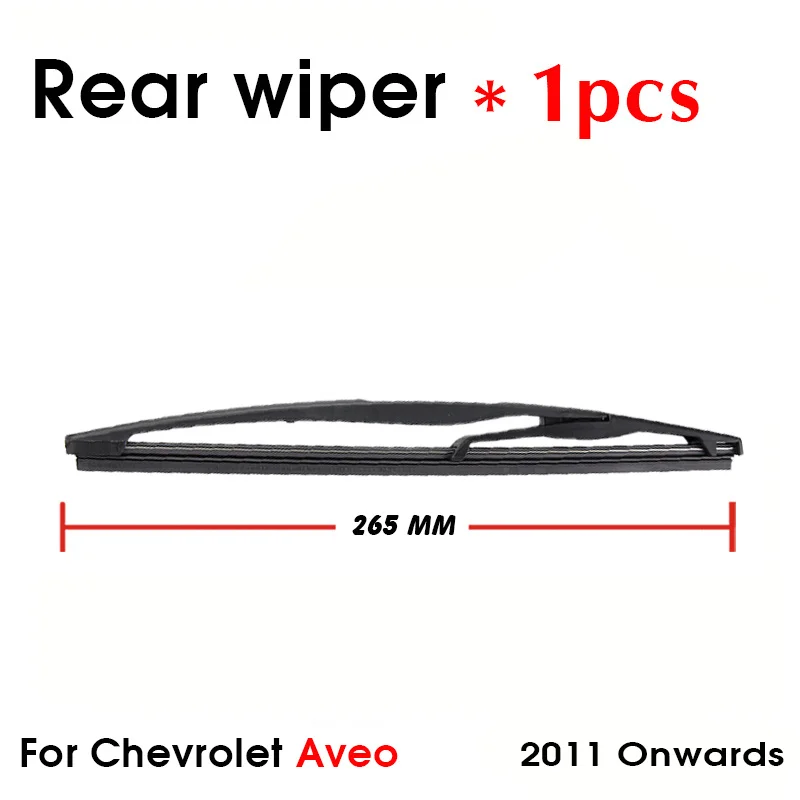 Car Wiper Blade Rear Back Window Windscreen Windshield Wipers Auto Accessories For Chevrolet Aveo Hatchback 265mm 2011 Onwards