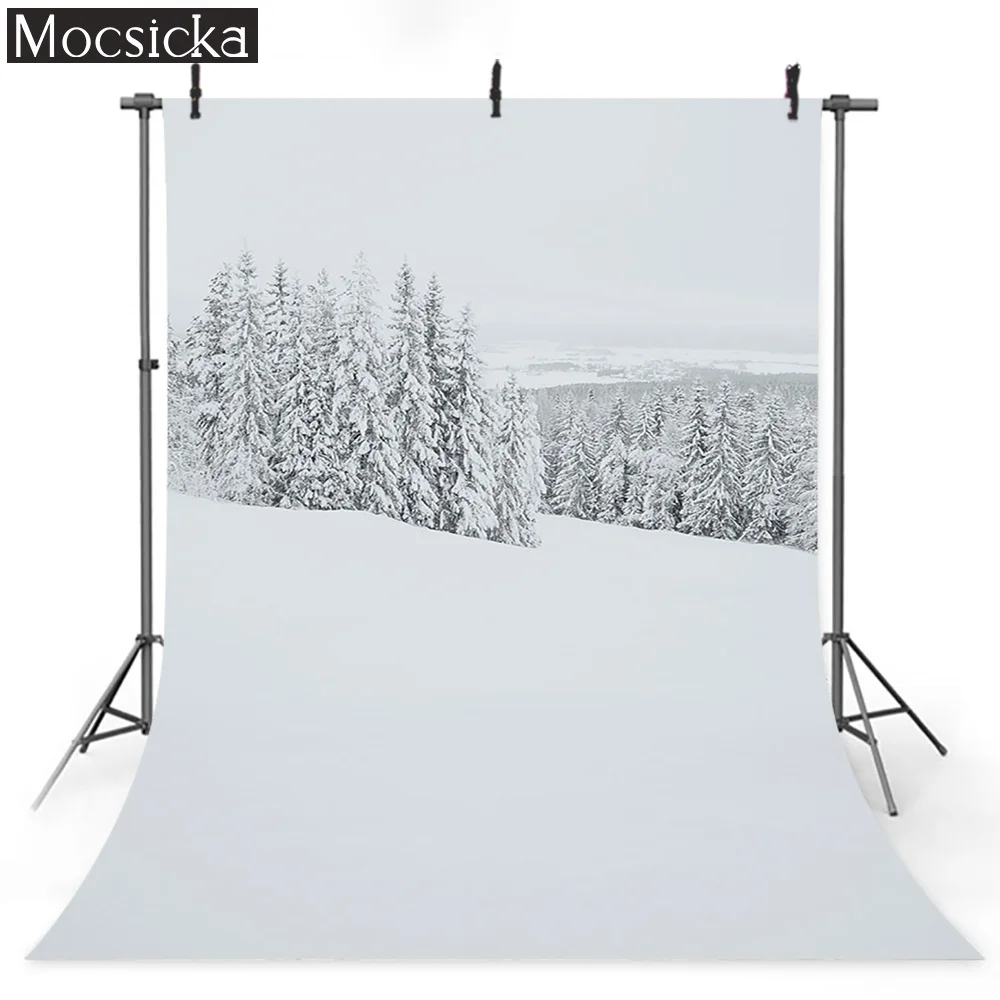 Winter Snow Backdrop Snowflake Outside Children Adult Portrait Background Photo Studio Christmas White Frozen Forest Photography