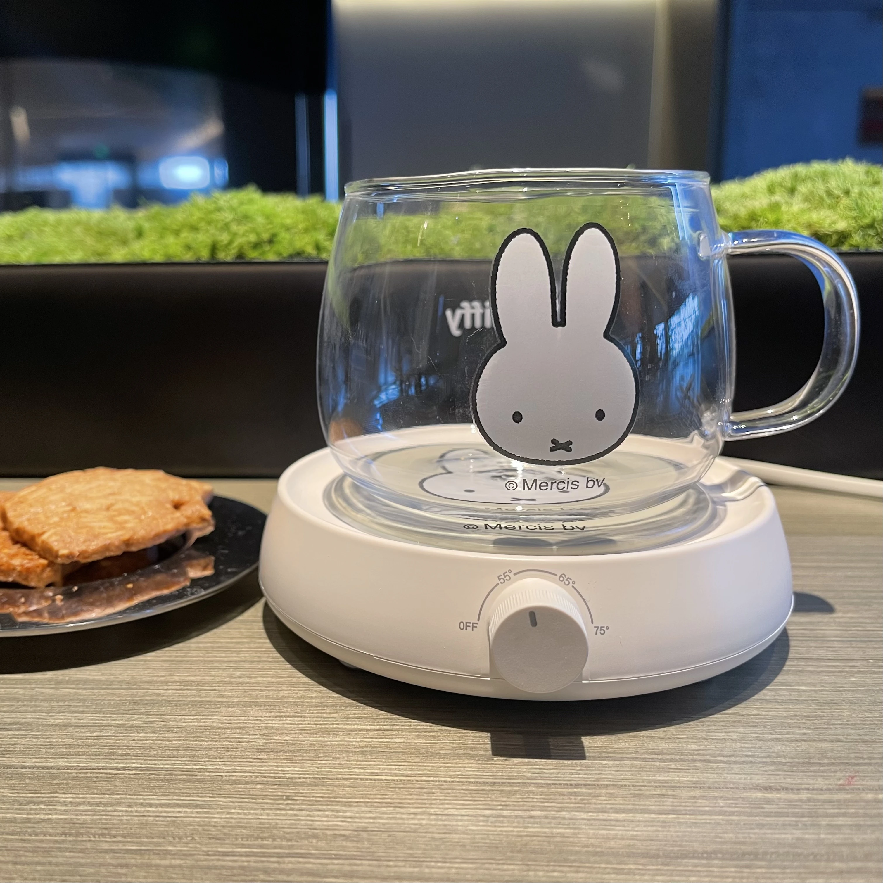 Miffy x MIPOW Coffee Mug Warmer For Office Home with 3 Temperature Settings Auto-Off Cup Warmer Plate for Cocoa Tea Water Milk