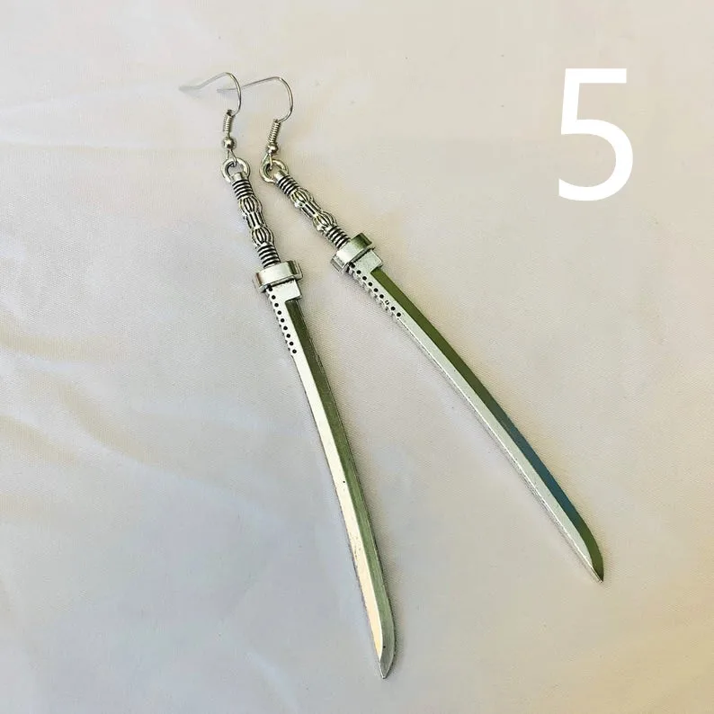 2021New Big Knife Earrings Silver Color Classic All Kinds Of Sword Fashion Jewellery Novel Charm Women Men Gift Gothic Mystical