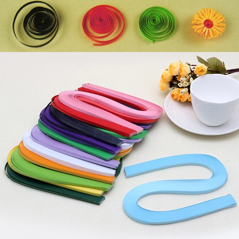 120 Stripes Quilling Paper 5mm Width Solid Color Origami Paper DIY Hand Crafts