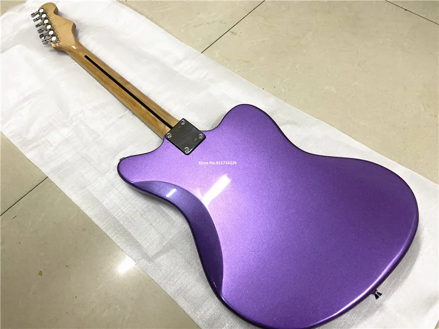 Customized version of the left hand metal purple jazz electric guitar can be customized free shipping