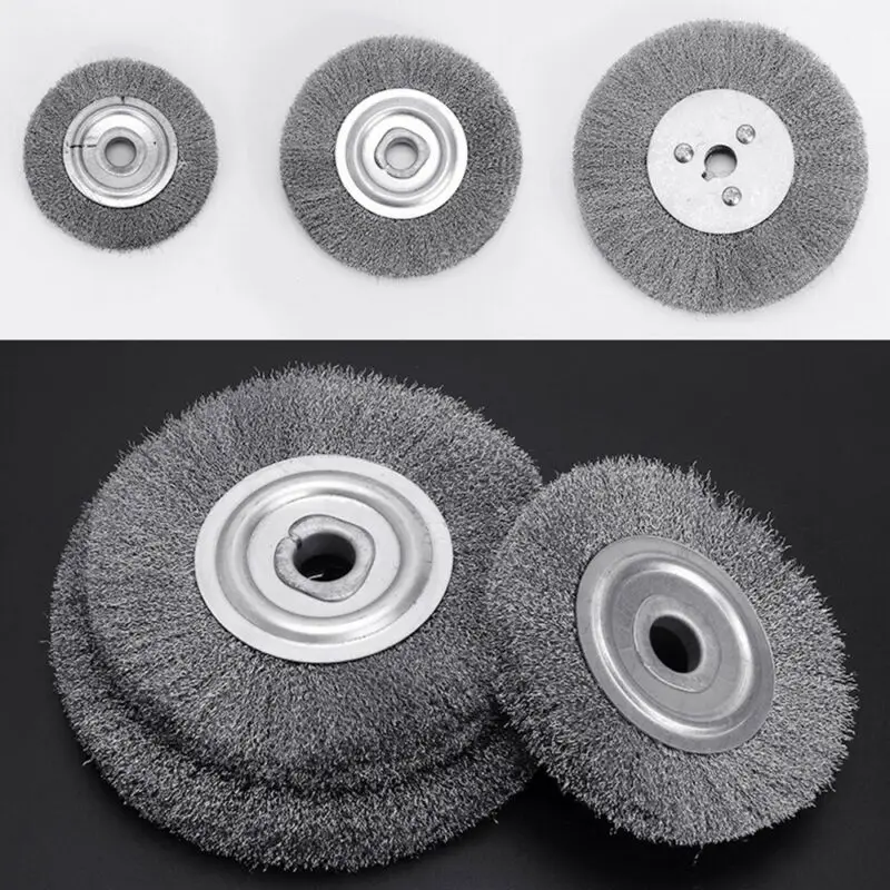 

Steel Wire Brush150mm 125mm 100mm 200mm Wire Wheels Brush Round For Bench Grinder Deburring Tool Cleaning Rust Polishing Adaptor