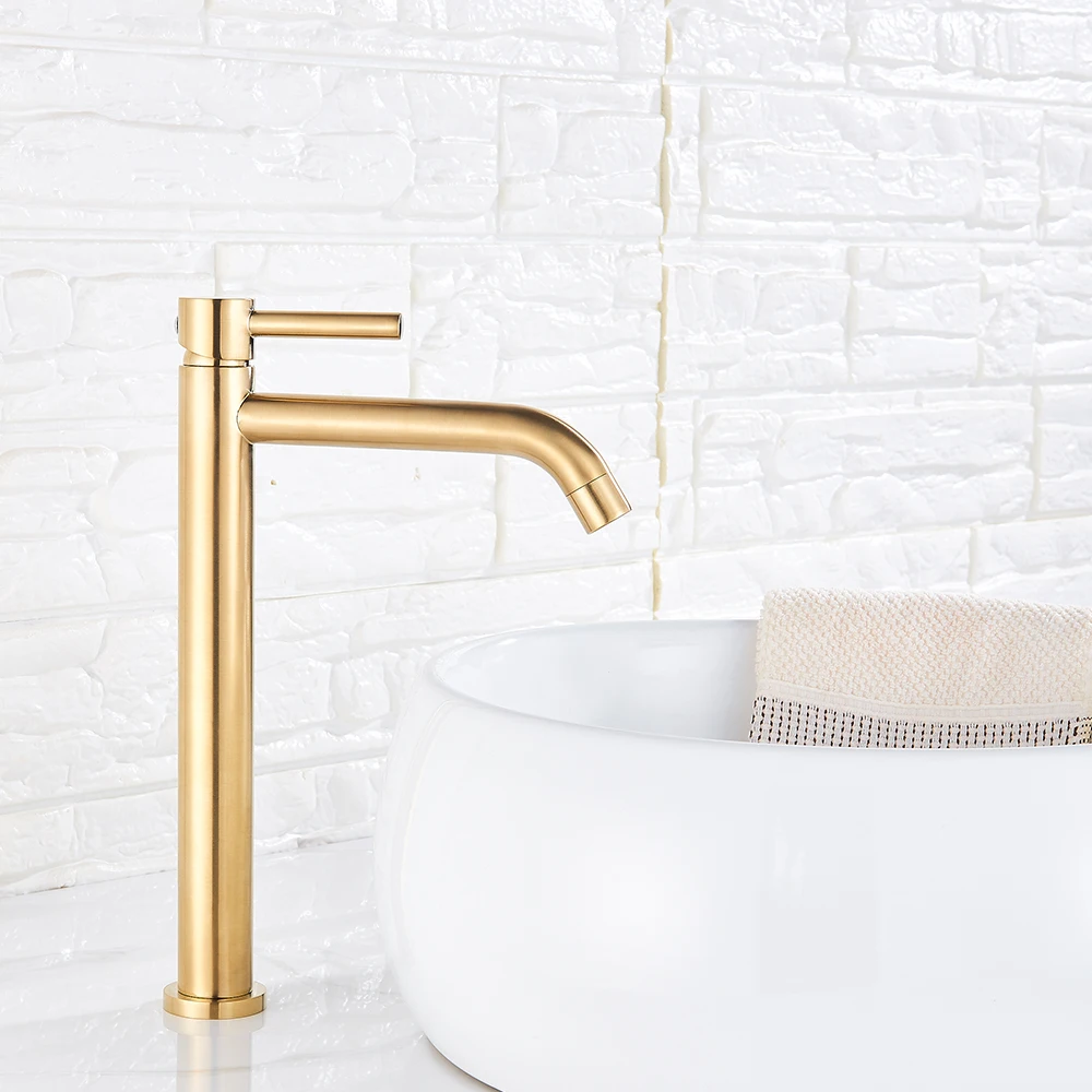 Tall Basin Sink Faucet Bathroom Chrome White Slim Hot And Cold Basin Water Mixer Tap Bathroom Single Sink Faucet Crane