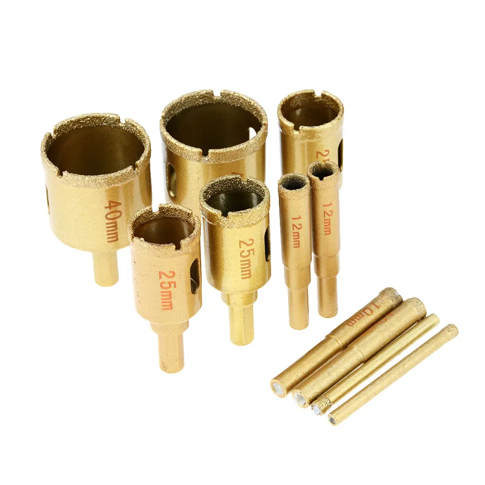 1 pz 6-65mm M10 filetto vuoto a secco brasato diamante punta di perforazione per foro per piastrelle in ceramica sega punte da trapano in marmo granito